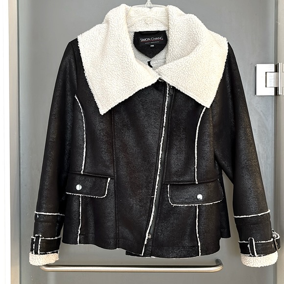 Simon Chang Black Sherpa Jacket - Picture 1 of 6